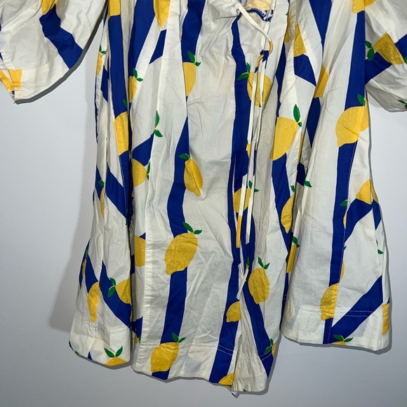 Fantastic Fawn Lemon Print romper with Blue Stripes small - Picture 4 of 15
